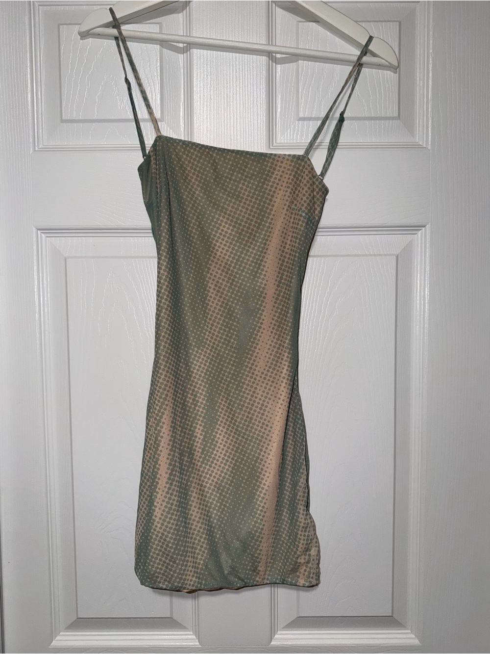 Tiger Mist Sage and Beige Mini Slip Dress